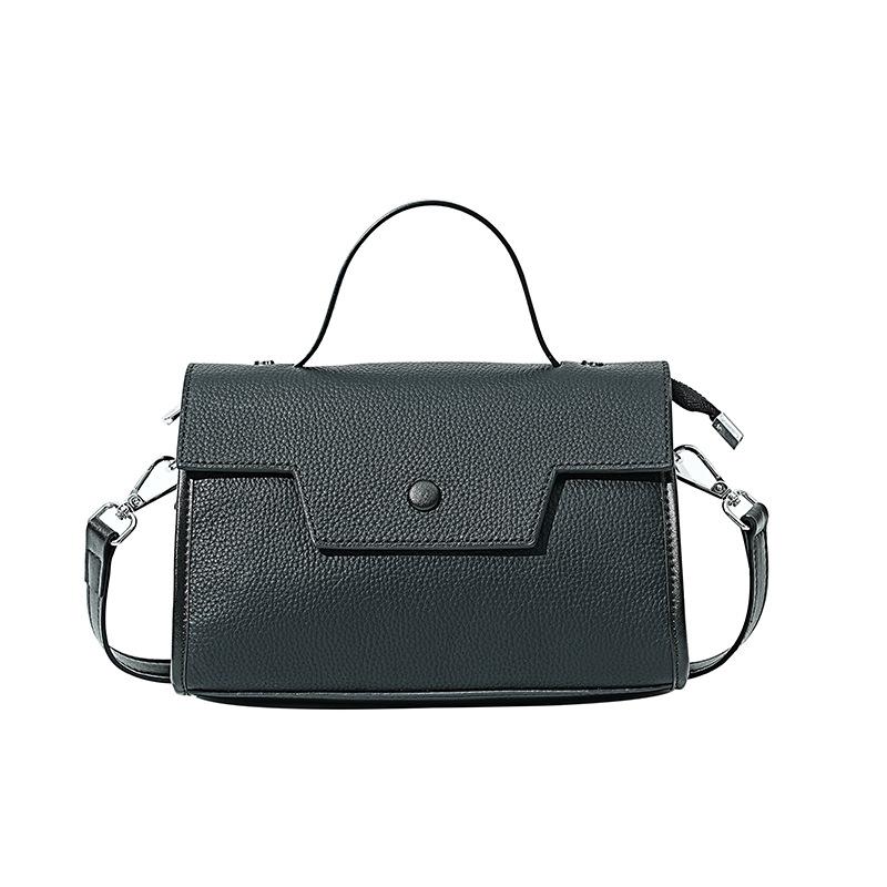 The First Layer of Cowhide Large-capacity Portable Small Square Bag, Niche High-end New Girls Shoulder Messenger Bag