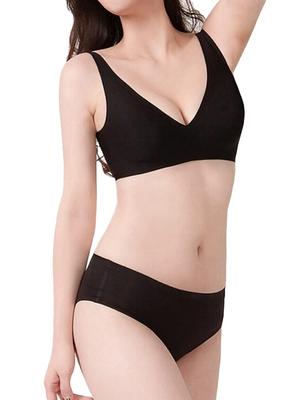 BH und Shorts Set Schöner Nahtloser Nacht-BH Hohe Achseln Schöne Brüste BH Tag- und Nachtgebrauch Achselfettkorrektur-BH Atmungsaktiver Ausschnitt