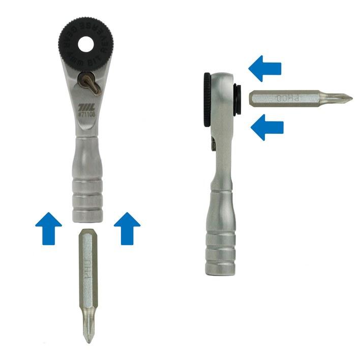 711L Micro Ratchet Wrench - Precision Screwdriver & Ratchet Wrench for Precision Engineering & Delicate Device Repair (Plain Handle) Silver