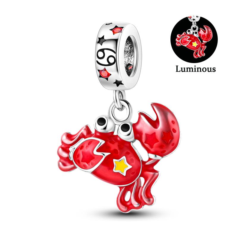 Charm Bead Components Compatible With Pan Copper Metal Firefly Ocean Star Butterfly Glowing Changing Color Trendy Authentic Original Bracelets Do It