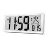 Digital Radio Clock, LCD Wall Clock, Large Screen Clock, for the Elderly: Automatic Time Adjustment, Temperature Display (/), Date/day Display,