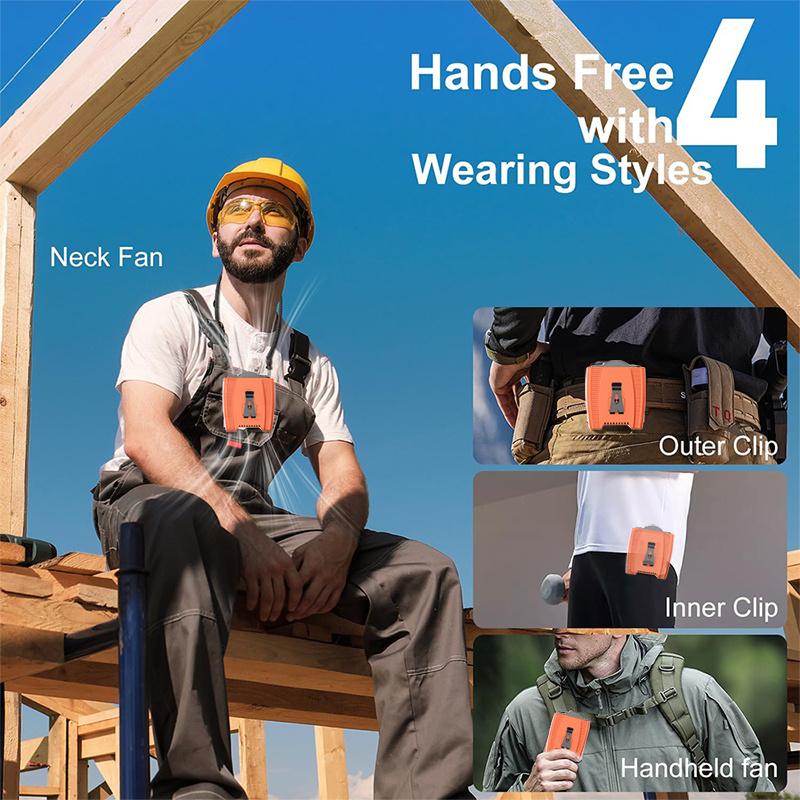 10000mAh Portable Waist Fan with Power and 5 Speed Strong Airflow Cooling Fan Bank on Wearable Belt for Sports Working Outdoor