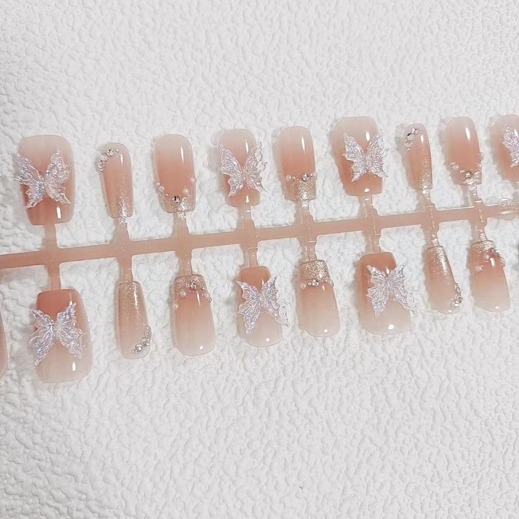 30-Piece Maple Leaf Butterfly Glitter Nail Art Set