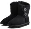 Women's EMU AUSTRALIA Black Warm Leather Snow Boots R. 38 24 Cm