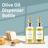 Öl- und Essigspender mit Metallausgießer, beschwertem Ausgießer, Olivenöl-Menge, Glas-Olivenölflasche | 500 ml, 2er-Set