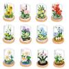 Exhibition Booth Brick Micro Diamond Block Flower Carnation Feverfew Lotus Kapok Jasmine Morning Glory Nanobrick Toys For Girls