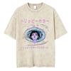 Unisex Washed Vintage Horror Anime Junji Ito Uzumaki Graphic T-shirt Men Women Manga Retro Oversized T Shirt Y2k Casual Cotton T-shirts