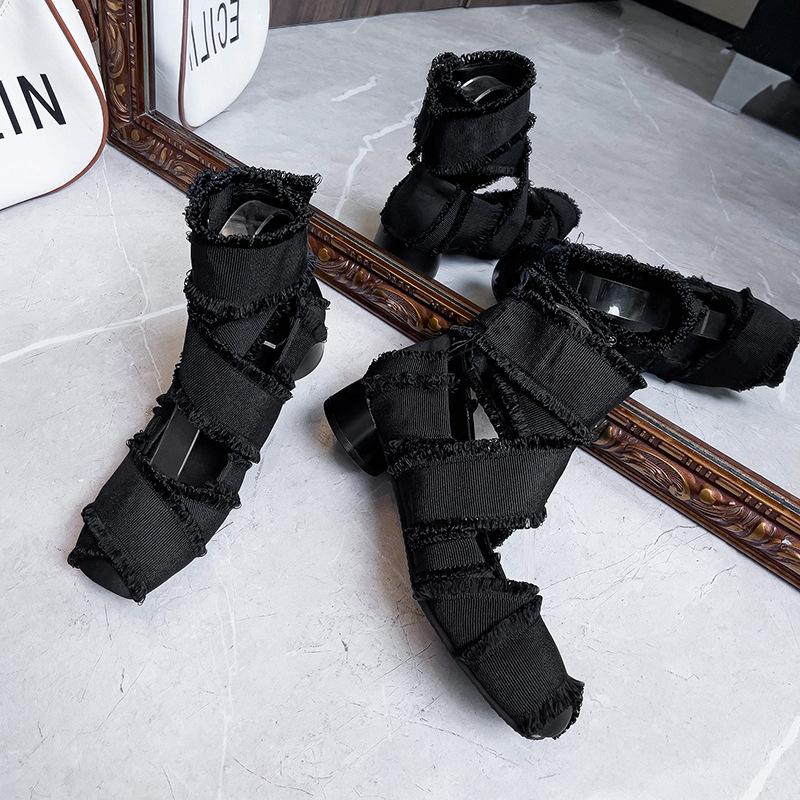 Fashion French-Style Thick-Heeled Laced Belt Buckle Tassel Ballet Single Shoes For Women To Wear Retro Mary Jane Shoes