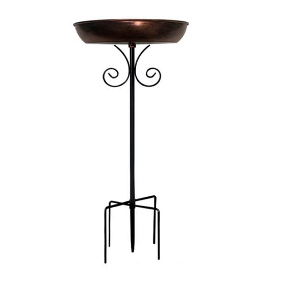 Retro Bird Bath for Outside Metal 5-Prong Stake Base with Bowl Decorative Birdbath Detachable Bird Feeder for Backyard Patio Decor