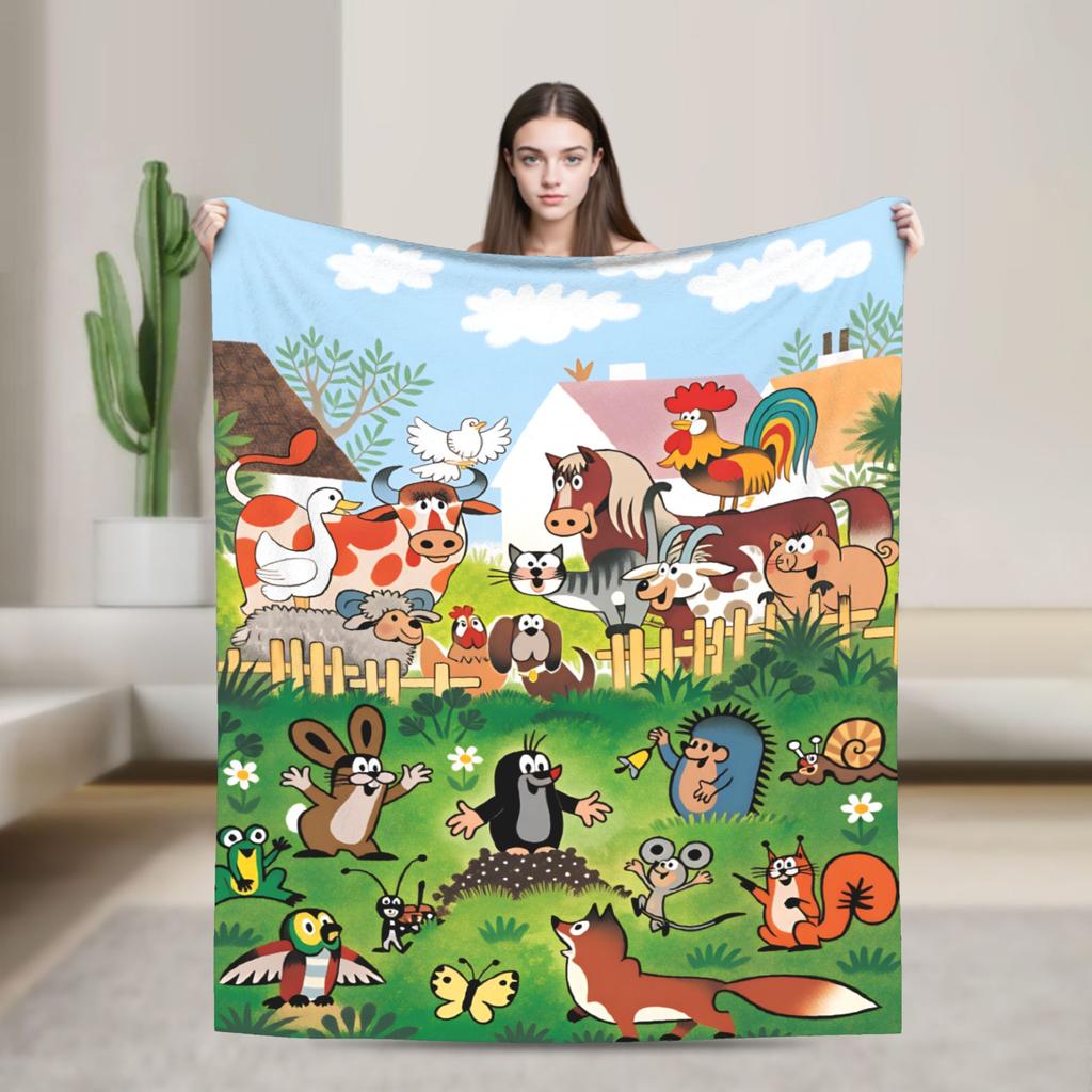 Czech Cartoon Krtek Mole Blanket Quality Warm Soft Bedding Throws Winter Plane Travel Home Decor Graphic Bedspread