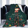 Flannel Blanket Christmas Theme Christmas Tree And Santa Claus Printed Blanket Gift Couch Bed Sofa Car Travelling Blanket