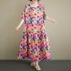 Short Sleeve Plus Size Vintage Floral New In Dresses for Women Casual Loose Long Summer Dress