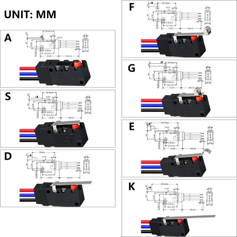 Waterproof Small Travel Limit Switches 2 Wire Normally Open/Closed Dustproof Control for Automation Devices Use