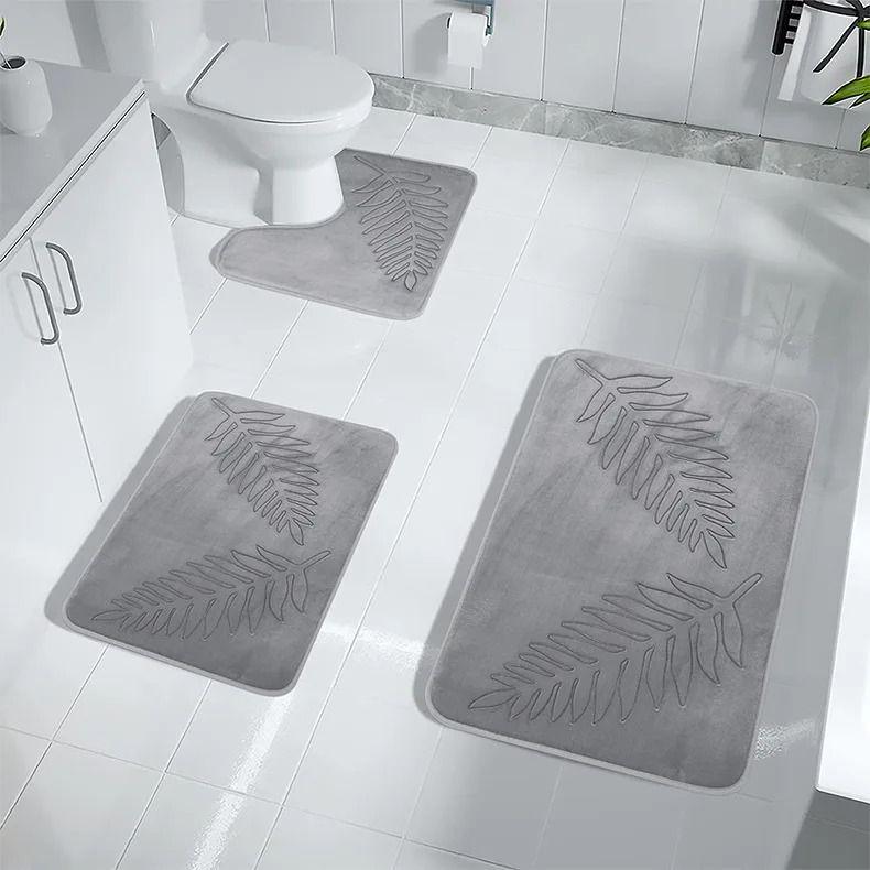Non Slip Bath Mat Soft Black Memory Foam Bath Mat Water Absorbent Washable Rugs for for Bathroom Bedroom Bath Mat Dark Dlue