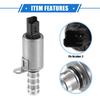 2 Pcs Oil Control Variable Valve Timing VVT Solenoid Compatible for Mini Cooper 2002-2015, Durable Metal Silver Tone Black Oil Control VVT Valve