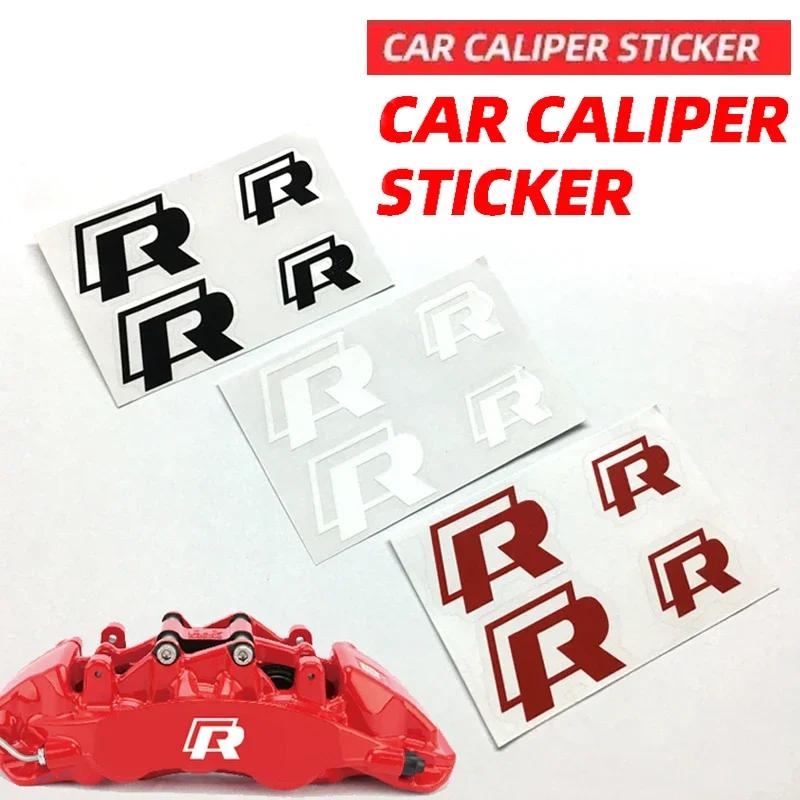 2026 New For VW VOLKSWAGEN 4Pcs Car Caliper Stickers Brake Wheel Hub Decals for Volkswagen VW GTI Rline Polo Golf Passat Tiguan