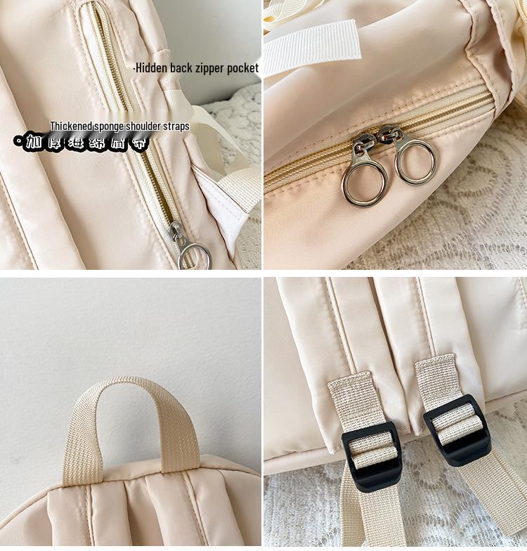 Japanese Anime Academy Style Cute Bow Color Block Pleated Soft Girl Student Backpack for Women