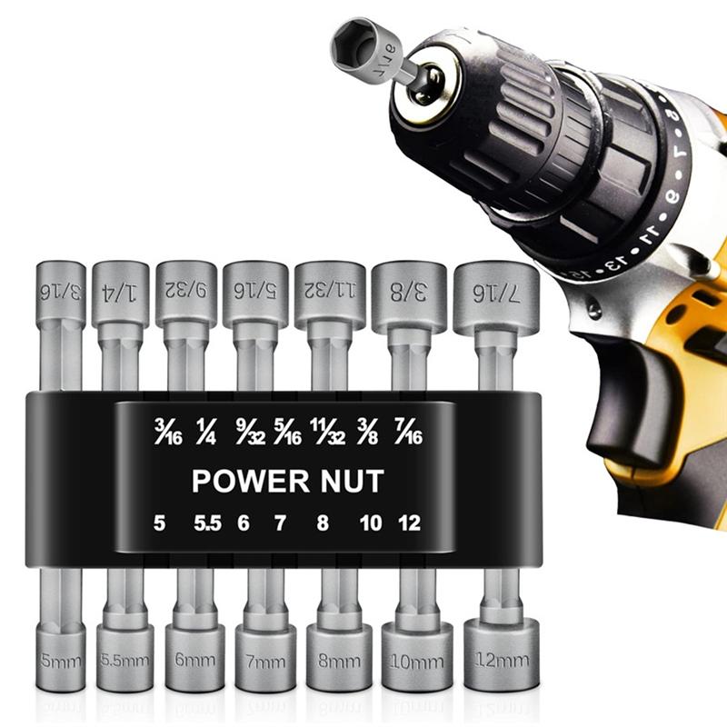 Fresh 14PCS Powerful Socket Hexagonal Wrench Hexagonal Handle Screwdriver Socket Extension Rod Pneumatic Screwdriver Insert