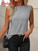 Sleeveless T Shirt For Women With Polyester And Elastane For Casual Streetwear