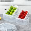 3PCS Crisper Box Airtight Food Storage Containers with Removable Drain Basket Stackable Meal Prep Containers for Fruits And
