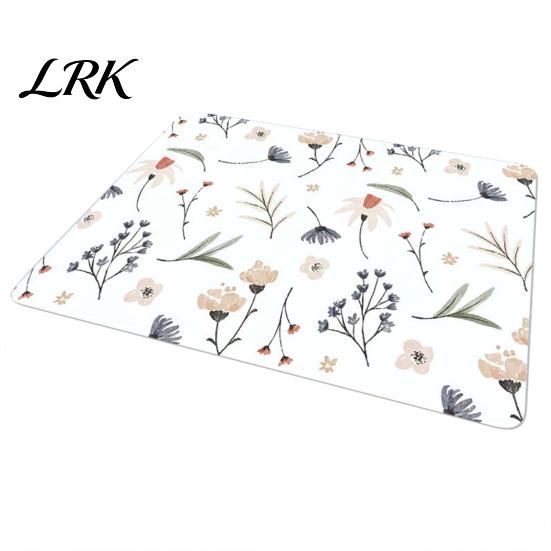 Washing Machine Surface Guard Washer Top Protector Mat, Dryer Cover, Flowers or Marble Protective Pad Pattern, Non-Slip Highly Absorbent Mat