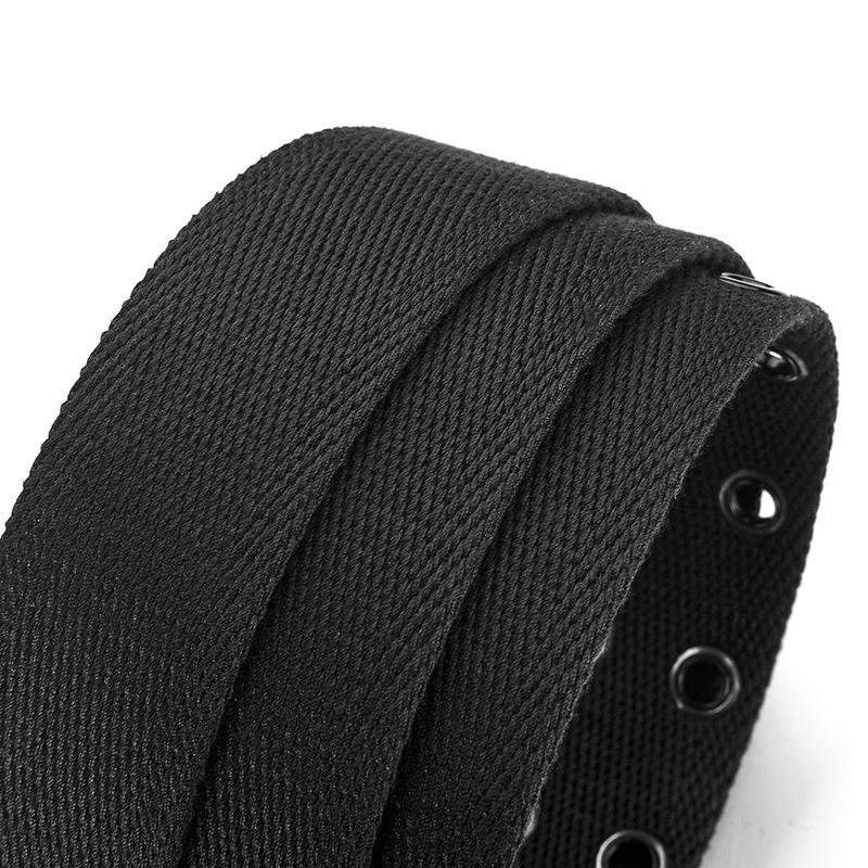 Spring And Summer Multi-Color Men'S Canvas Belt Trendy Youth Casual Jeans Double Pin Buckle Belt Men