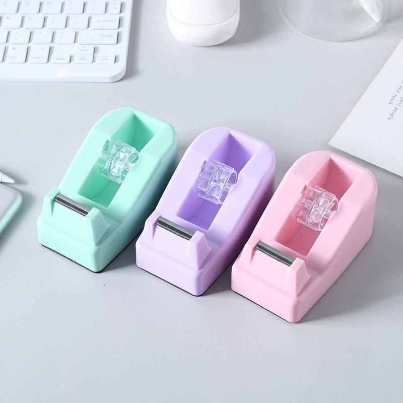 Macaron Color Compact Tape Dispenser - Creative Desktop Office Cutter