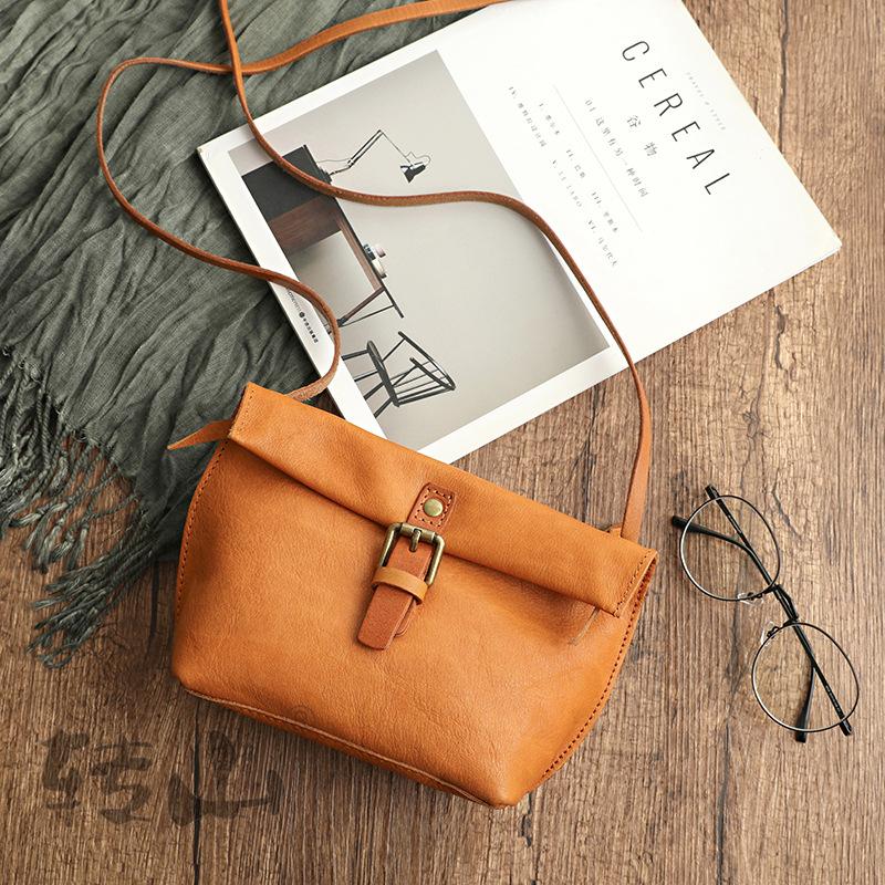 Vintage Fashion Women Shoulder Bag Soft Cowskin Leather Shoulder Bags Cowhide Crossbody Bags Small Bags For Women Female Bags