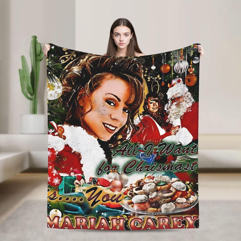 Mariah Carey All I Want For Christmas Is You Plüschdecken Studenten Flanell Bettwäsche Decken Outdoor Warm Weich Tagesdecke Geschenk