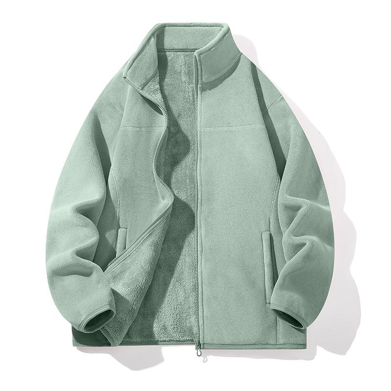 Men's Jacket Couple's Fleece Jacket Plus Velvet Thickened Warm Polar Fleece Sweatshirt Jacket Liner