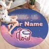Among Us Custom Name Round Area Rug,Carpet Rug for Living Room Bedroom Sofa Playroom Decor,Non-slip Floor Mat