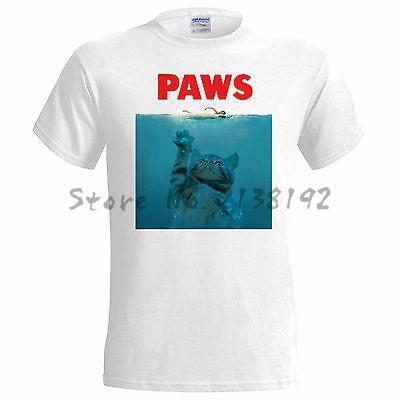 Paws Jaws Spoof Funny Parody Mens T Shirt Small 5XL mens top tees summer style teeshirt cotton tees S