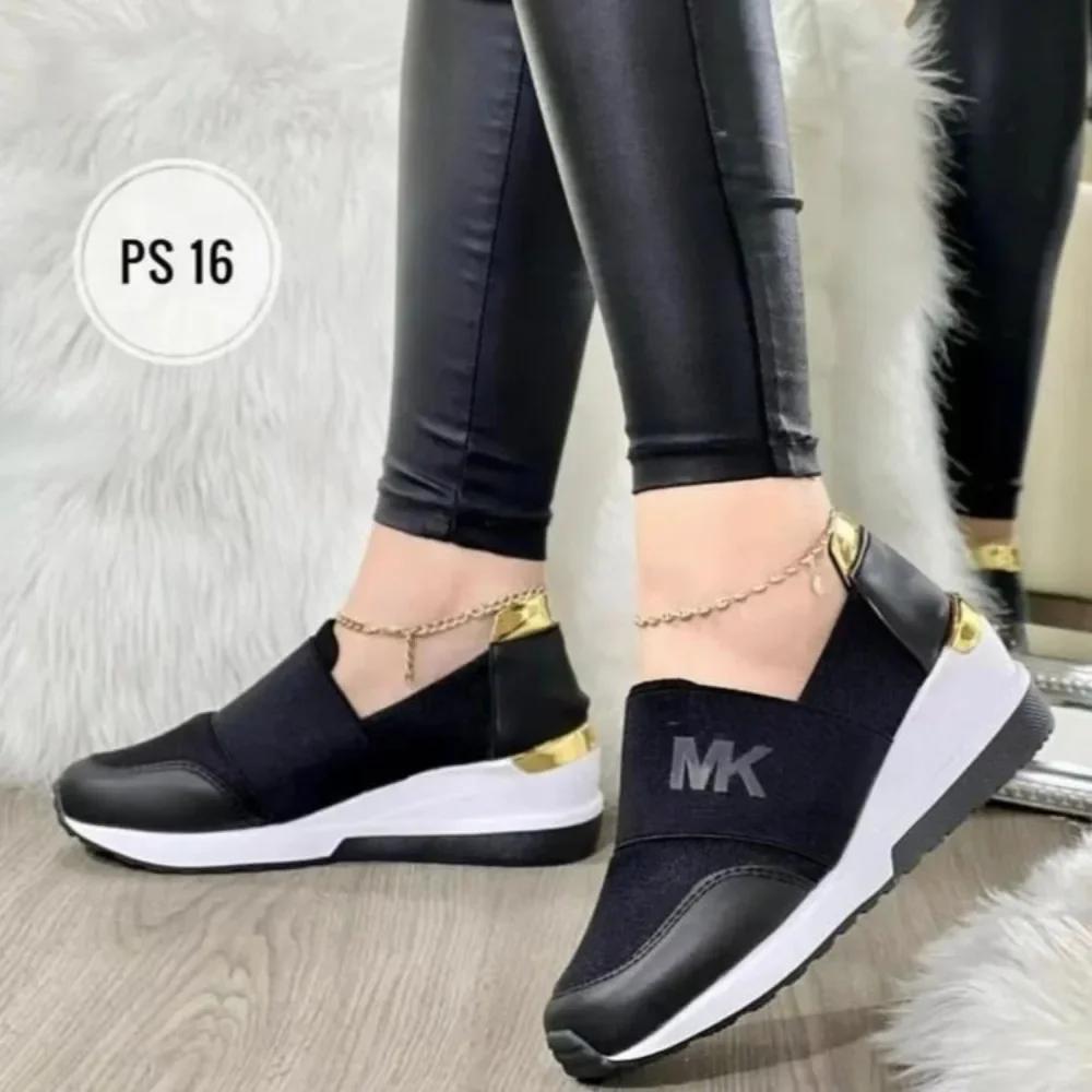 

Running Shoes for Women Sneakers Lace-Up Breathable Gym Sports Wedges Shoes Female Platform Female Footwear Plus Size 36-43 42 чорний