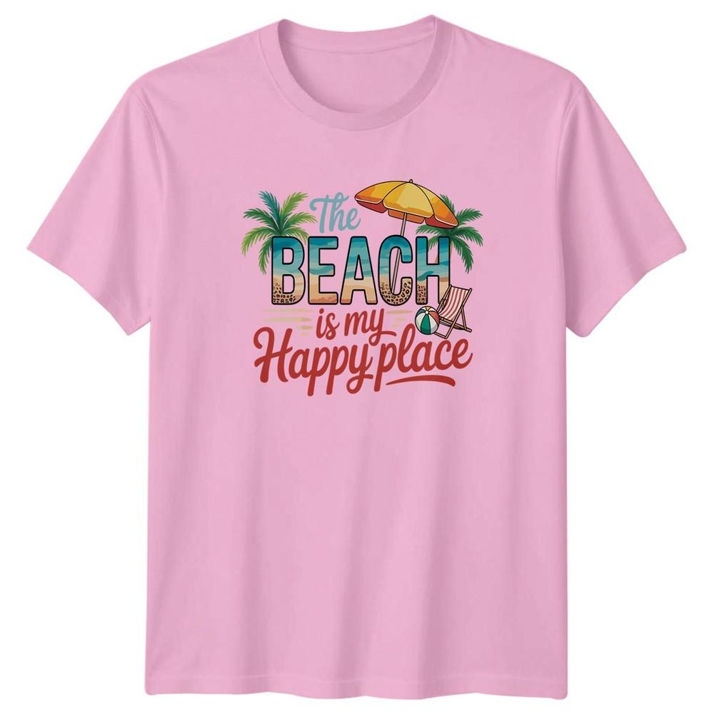 The Beach Is My Happy Place Travel Vacation Unisexs TShirt Unisexs Tee Graphic