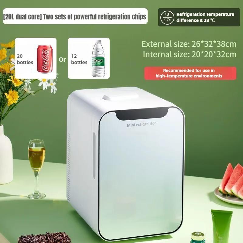 Large Capacity Mini Refrigerator Home Car Dual-Use Refrigeration Compressor Portable Dormitory Small Freezer