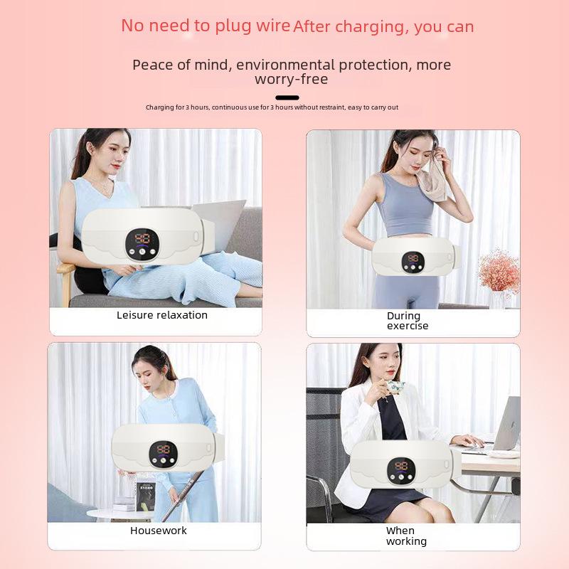 Lazy Fitness EMS Massage & Uterus Warming Belt: Abdominal Massager for Fat Removal & Shaping with Hot Compress