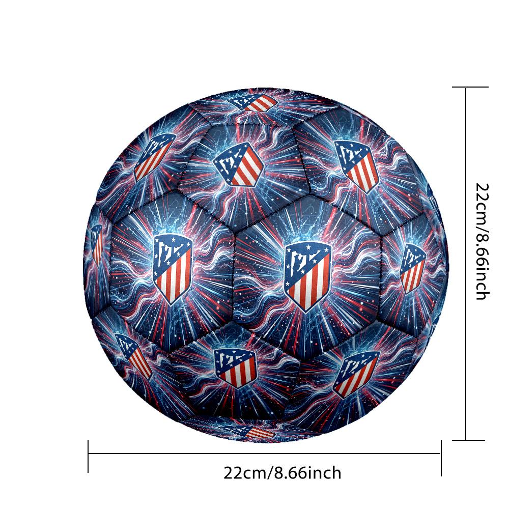 Atletico Madrid Theme Soccer Ball Size 5 Soccer Ball Soft Touch Professional Training Football for Outdoor Sports