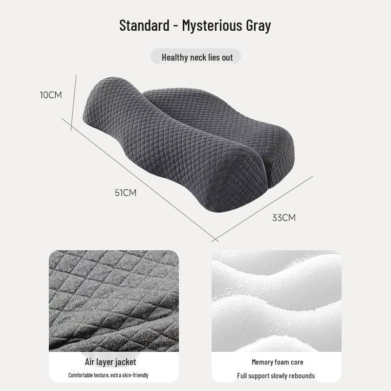Cross-Border Cervical Pillow: Heated Neck Support, Memory Foam for Comfortable Sleep, Removable & Washable for Side Sleepers