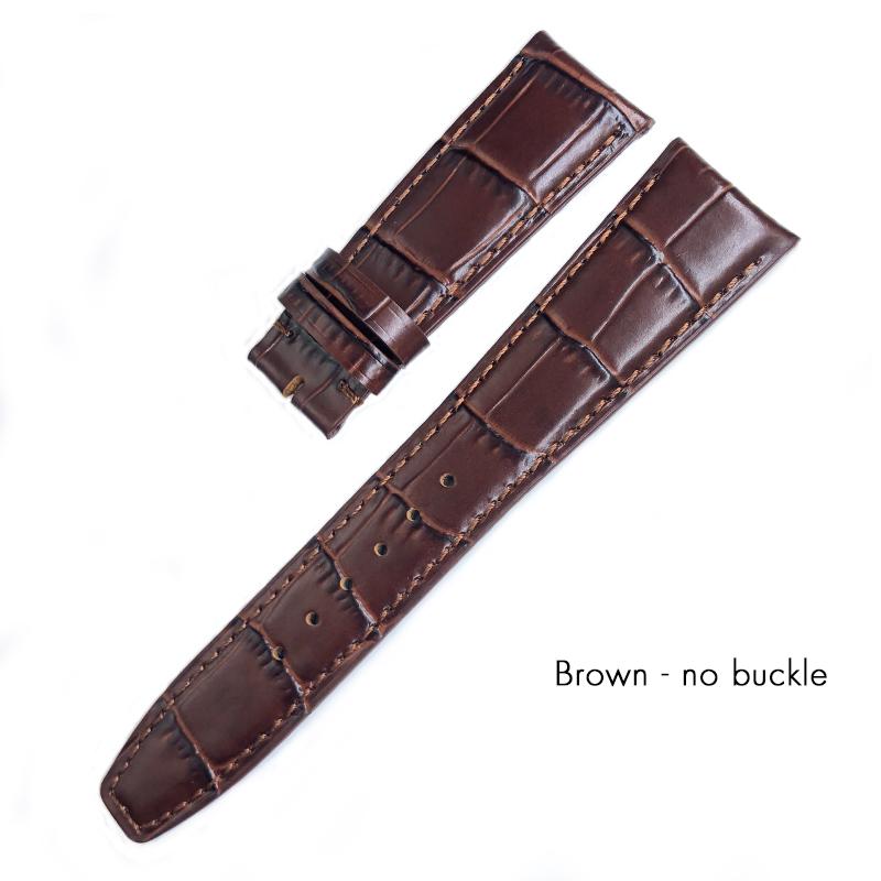 

19mm 20mm 21mm 22mm Genuine Leather Watchband for IWC Pilot Portugieser 7 Porotfino Black Brown Blue Watch Strap Metal buckle 20mm&No Buckle коричневый