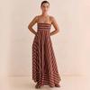 Striped Sleeveless Backless Camisole Dress - Fresh & Casual, Wide Hem (2026).