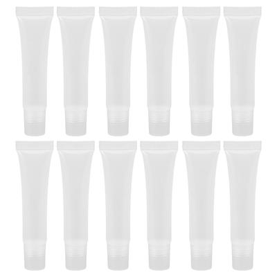 50 Pieces Transparent Empty Tubes Cosmetic Container 10g Capacity Waterproof Design Portable Lip Gloss Balm Refillable Tube