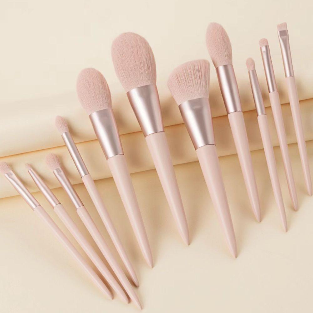 11pcs Professional Pink Makeup Brushes Set Soft-bristled Brush Foundation Brush  Concealer