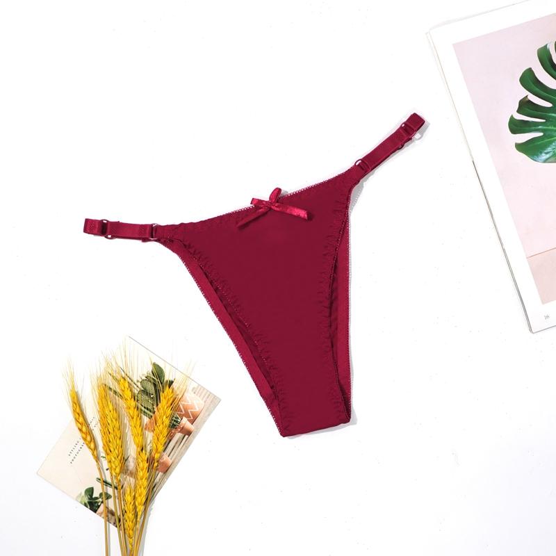 

Женское Модное Романтичное Белье на Тонких Бретельках с Низкой Посадкой, Сексуальный Бантик, Быстросохнущие Удобные Тонкие Трусики L Xl - 8004#p XL красный