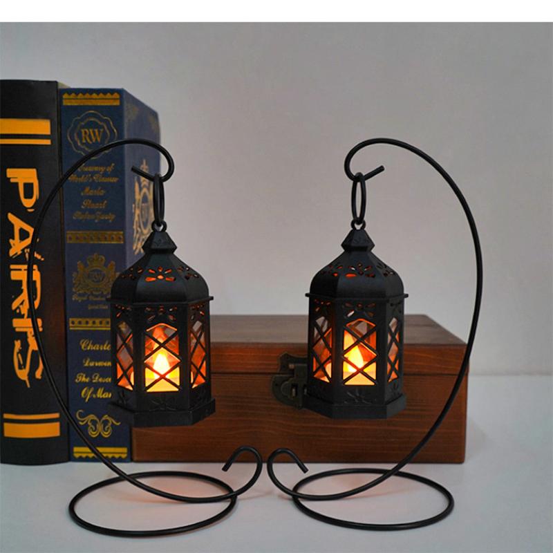 Retro Desktop Led Lamp, Creative Hexagonal Wind Lamp, Portable Candle & Horse Lamp, Atmosphere Decoration Gift