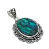 Natural Abalone Shell Gemstone 925 Sterling Silver Jewelry Pendant 2.25" ETC-14042
