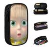 Fashion Cartoon Cute M-Masha And The Bear Pencil Cases Pencilcases Pen for Girl Boy Big Bag School Supplies Zipper Stationery