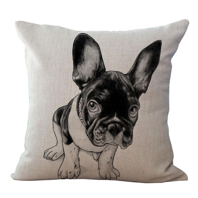 Federa in Lino Cartone Animato Bambini Piccolo Animale Copricuscino Schienale Federa Quadrata Gushen Cuscino Decorativo