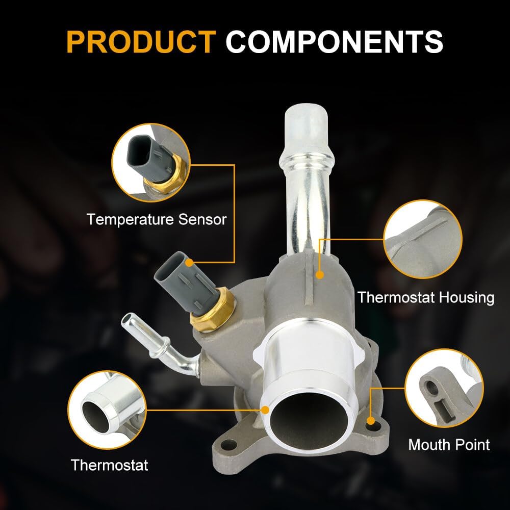 ROADFAR 5047772AB 5047263AB Original Equipment Engine Coolant Thermostat Water Inlet Assembly for 2015-2017 for Chrysler 200,2013-2016 for Dodge
