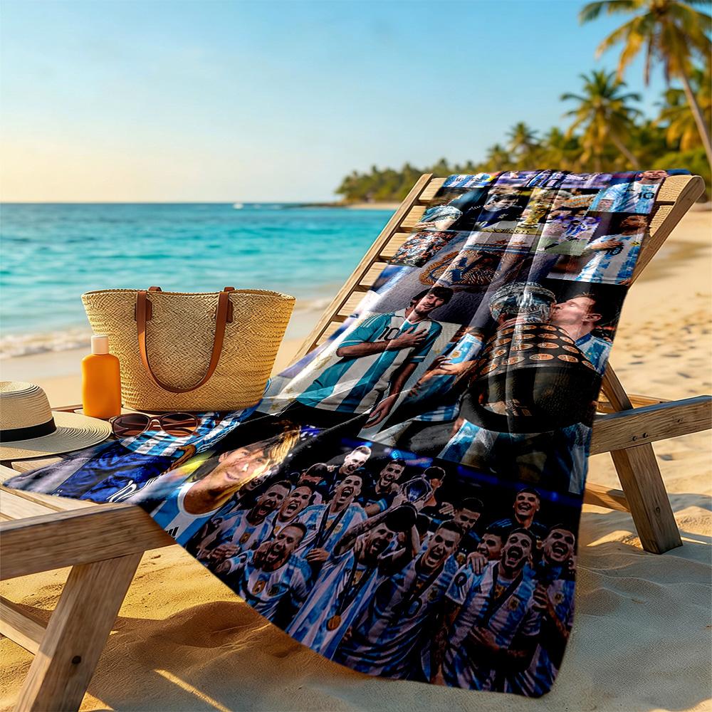 Messi Beach Towel High Absorbency & Quick-Dry Comfortable Lightweight Perfect for Traveling Yoga Camping and Swimming