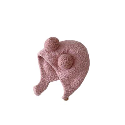 1PCS Korean Cute Pompom Baby Hat Winter Warm Baby Boys Girls Hat Bonnet Soft Ear Protection Infant Toddler Plush Cap Beanies